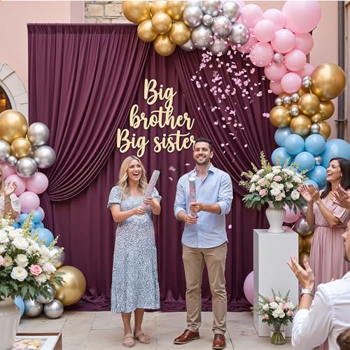 10ft×12ft Wrinkle Free Burgundy Backdrop Curtain for Wedding Parties, 2 Panels 5×12ft Long Soft Silky Polyester Backdrop Drapes Maroon Photo Back Drop Cloth for Birthday Photography Background - color: Burgundy, size: 12ft Long_2 Panels