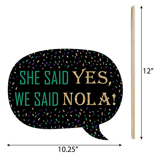 Big Dot of Happiness Funny Nola Bride Squad - New Orleans Bachelorette Party Photo Booth Props Kit - 10 Piece - color: Nola