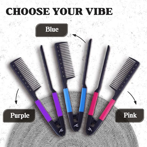 HerStyler Hair Comb For Straightening - Protects Hands - No More Knots - Styles Like A Pro - Versatile Hair Styling Comb - Travel Friendly (Black, Plastic, Dry Hair, 1 Count Pack of 1) - color: Black