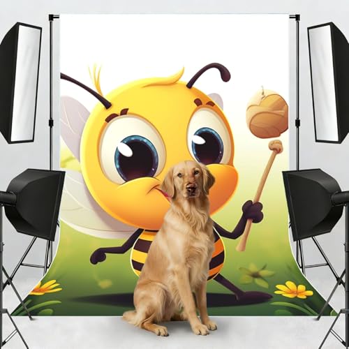 Honey bee Backdrop Background for Photography 5x7ft Photobooth Professional Photo Backdrop Curtains Video Photography Studio Photo Backgrounds Banner Booth Background Screen Parties - color: Honey Bee