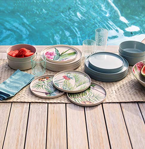 TarHong Palermo Tropical Bamboo Serve Bowl, 12", Proprietary Merge Material Mix (Bamboo powder & Melamine) - size: Serving Bowl