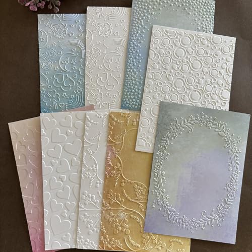 6Pcs Plastic Embossing Folders for Card Making Flowers Butterfly Leaves Tree Texture Embossing Folder for Scrapbooking Paper Crafting Home Decoration - color: 6 Pack