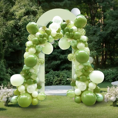 Babenest 7.2Ft Spandex Open Arch Backdrop, Fitted Double-Sided U-Shaped Wedding Arch, Round Top Chiara Stand Cover for Ceremony Baby Shower Birthday Party Decoration (Green) - color: Green