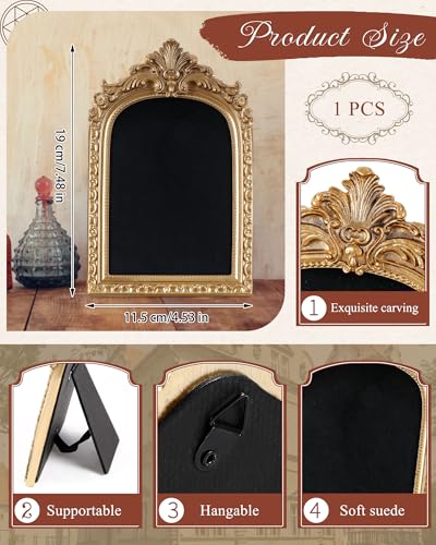 Wonderjune Jewelry Display Stand Vintage Necklace Organizer Ring Holder Earring Tray Resin Jewelry Photography Props Frame with Velvet Backing for Gifts - color: Black, size: 7.4 x 4.5 Inches, style: Elegant