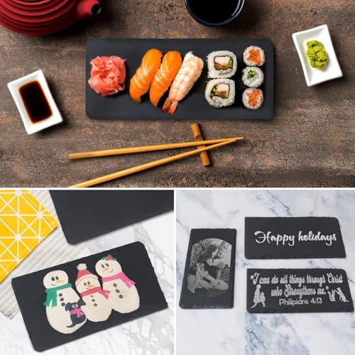 13 Pack 4 x 8 Inch Slate Cheese Boards, Black Rectangle Slate Charcuterie Boards, Natural Charcuterie Stone Plates for Parties, Gifts, and Special Events, Cheese, Sushi, Food. - size: 13 Pack 4 x 8 Inch