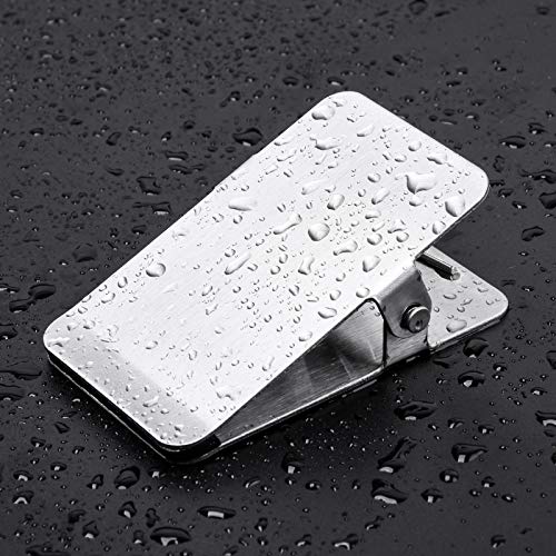 Large Chip Bag Clips with Anti-Slip Rubber,BURLIHOME All-Purpose Stainless Steel Heavy Duty Air Tight Seal Food Bags File Paper Photos Clamps for Home/Office/Kitchen Supply,10Pcs(Silver)