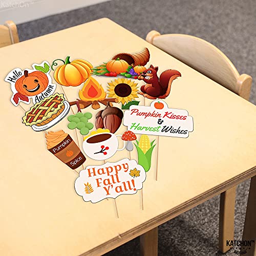 KatchOn, Happy Fall Photo Booth Props - Pack of 34 | Fall Photo Props | Festival Photo Props | Thanksgiving Photo Booth Props, Thanksgiving Props for Photoshoot - color: Brown