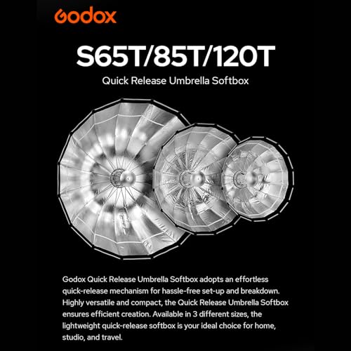 Godox S120T 120cm/47.2in Quick Release Umbrella Softbox Professional Foldable Softbox with Standard Bowen Mount & Diffusers for Photography Studio Photography Portrait Live Stream - size: 47.2 inch Softbox
