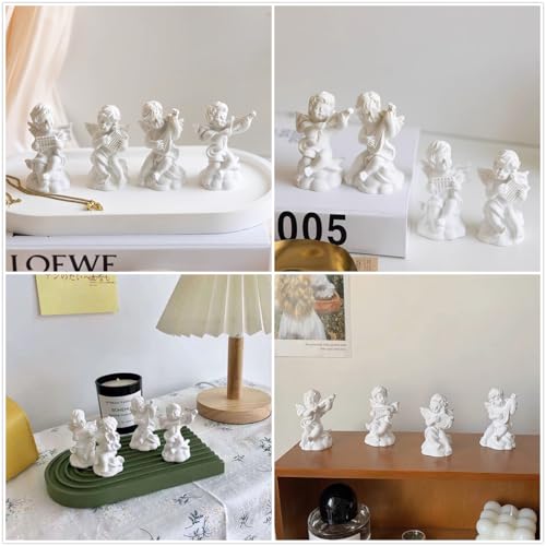 Mini Nordic Resin Roman Column, Greek Sculptural Angel Display, Photo Props, Candle Holder, Sketching Art Teaching Tools (Angel (Panpipe) - 6.5cm) - color: Angel (Panpipe) - 6.5cm