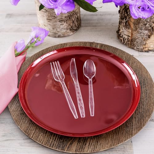 PARTY BARGAINS Argyle Settings Clear Plastic Cutlery Set 720‑Piece – 360 Forks, 240 Spoons, 120 Knives – Heavy‑Duty Disposable Utensils for Parties, Weddings, Buffets, BBQs & Catering – BPA Free - color: Argyle Clear, size: 720 Pieces