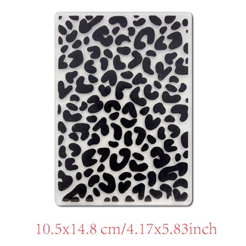 Arbuya Leopard Plastic Embossing Folders for Card Making Animal Print Texture Embossing Folder for Scrapbooking Paper Crafting Home Decoration - color: Leopard Texture