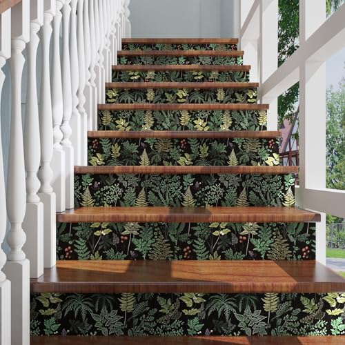 Dark Green Wallpaper Peel and Stick,Modern Botanical and Jungle Leaf 17.5"x 118"Contact Paper,Tropical Greenery Fern Wall Paper For Bathroom Bedroom Vinyl Waterproof Removable Dorm Renter Friendly - color: Green Forest, size: 17.5" x 118"