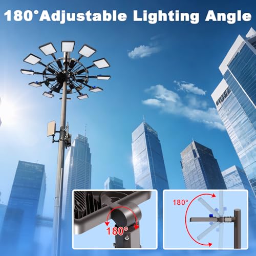 480W LED Parking Lot Light Slip Fitter Mount 72000LM Dusk to Dawn 5000K Led Flood Light Outdoor Commercial Security Area IP65 Waterproof 85-277V for Street Stadium Driveway - size: 480W Pole Mount