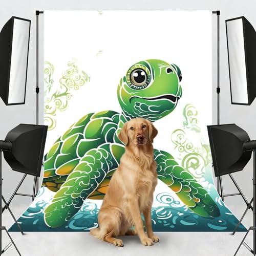 Cartoon Turtle Pattern Backdrop Background for Photography 5x7ft Photobooth Professional Photo Backdrop Curtains Video Photography Studio Photo Backgrounds Banner Booth Background Screen Parties - color: Cartoon Turtle Pattern