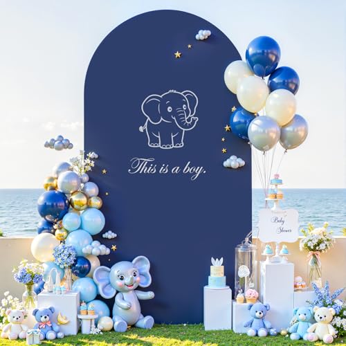 Navy Blue Arch Cover 6ft Spandex Wedding Arch Backdrop Cover for Birthday Party Bridal Shower Balloon Arch Stand Cover Baby Shower Banquet Photo Arch Covers Stretchy Backdrop Background Decorations - color: Navy Blue, size: 6FT