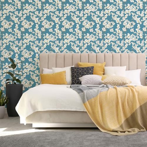 Main Street Peel and Stick Wallpaper Eco-Friendly Sheets 12 Pack, 11 X 16 Inch Magnolia Branches Design, Wall Mural for Home Decor, Removable Wall Decor Wallpaper Peel and Stick for DIY Projects - style: Magnolia Branches Design SCF