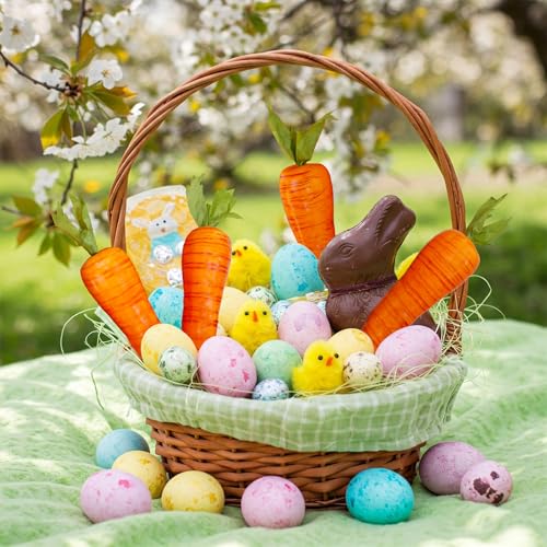 Winlyn 12 Pcs Artificial Carrots Easter Decorative Orange Foam Carrots Lifelike Simulation Artificial Vegetables 7.9" for Home Kitchen Decor Spring Easter Basket Bunny Wreath Photo Props DIY Crafts - size: Large
