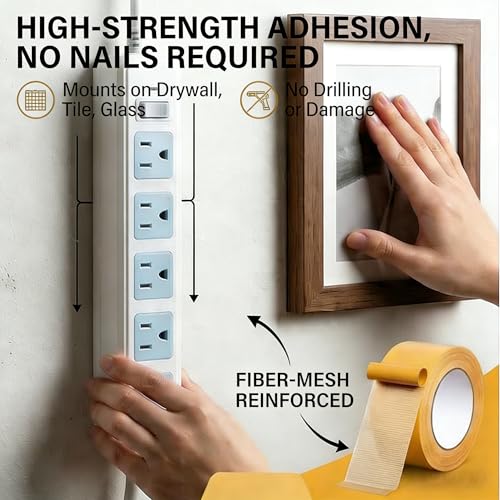 Double Sided Tape Heavy Duty, 2 Inch x 66 Feet Fiberglass Mesh Double Stick Adhesive Tape, Fabric Tape For Clothes Making DIY Crafts, Paste Photo, Rug Fixed, Floor, Wall Decor, Office Decor, - size: 2 Inch x 66Feet