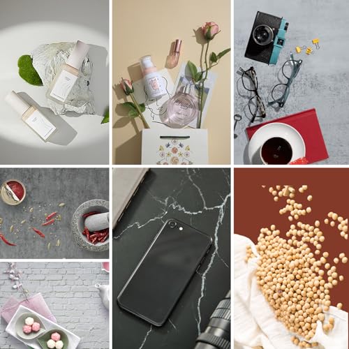 9PCS Product Photography Backdrop Board with Paper 16x16IN Double Sided Tabletop Background Backdrops Props Food Jewlery INS Cosmetics Small Photo Shooting Pink Green Blue - color: browngray red