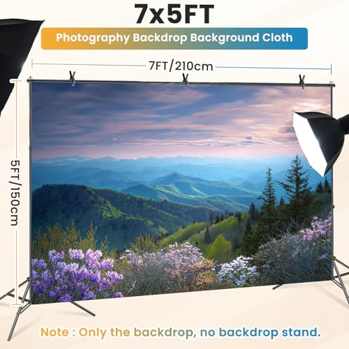 5x7ft Photography Backdrop Scenic Blue Ridge Parkway Appalachians Smoky Mountains Spring Photo Backdrop Photography Background for Photoshoot Portrait Video Party Photo Studio Prop Booth - color: Color4