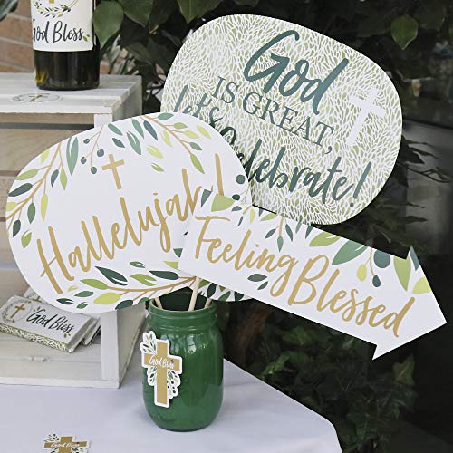 Big Dot of Happiness Funny Elegant Cross - Religious Party Photo Booth Props Kit - 10 Piece