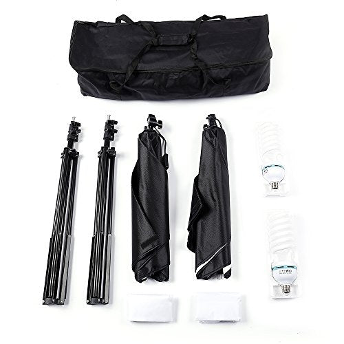 Photography Softbox Lighting Kit, YouTube Starter Kit, Photo Equipment Soft Studio Light with Light Stands and Convenient Carry Bag (with 2 softbox Light)