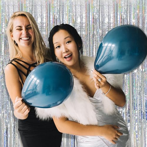 Tinsel Curtain Party Backdrop Silver Birthday Decorations 2 Packs Glitter Foil Fringe Decor Streamers Photo Booth for Christmas Wedding Halloween Graduation Decorations - color: Silver, size: 2 Pack