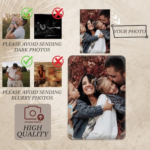 Personalized Car Visor Photo Clip - Custom Acrylic Picture Holder with Text - Unique Gift for Dad, Mom, Husband, Wife, Girlfriend - Drive Safe Car Accessories for Rearview Mirror