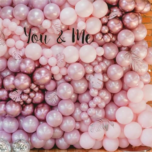Pearl Pink Double Stuffed Balloons Different Size 115Pcs 5/10/12/18 Inch Pearl Light Pink Balloons Garland kit for Birde to be Wedding Engagement Bridal Shower Birthday Baby Shower Party - color: Pearl Light Pink