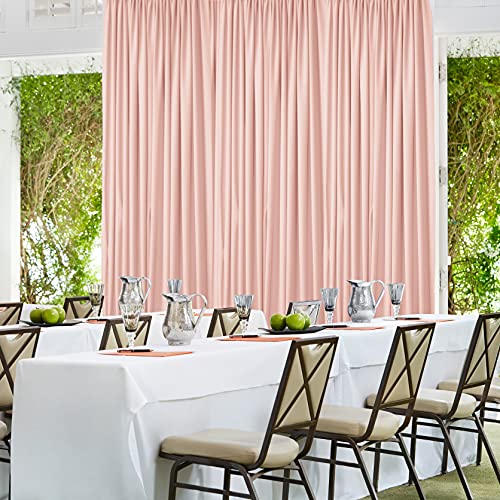 AK TRADING CO. 10 feet x 10 feet Polyester Backdrop Drapes Curtains Panels with Rod Pockets - Wedding Ceremony Party Home Window Decorations - Blush Pink (DRAPE-5x10-BLUSH) - color: Blush Pink, size: 60"W x 120"L (Pack of 2)