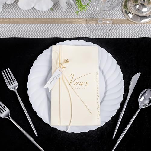 U-QE 60 Count White Plastic Plates - 10.25inch Plastic Disposable Plates for Party - White Dinner Plates Disposable Heavy Duty for Weddings, Parties, Birthdays, Celebrations, Travel and Events - color: 10Inch-60pcs-White
