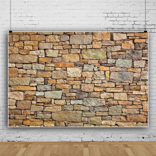 Vintage Rock Stone Wall Photo Backdrop Brick Stone Wall Texture Photography Background Newborn Adults Portrait Birthday Party Graduation Home Decors Photo Props 10x6ft Polyester Tablecloth - size: 10X6FT