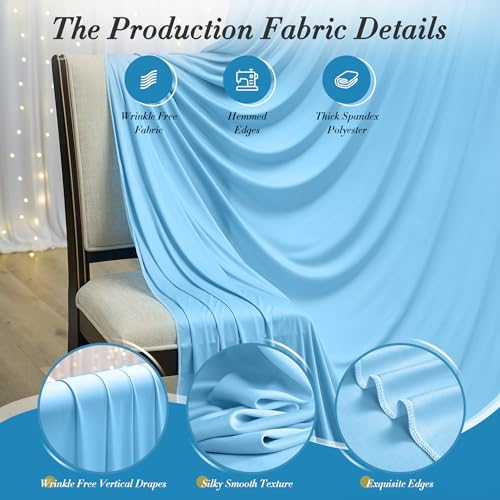 10 ft x 8 ft Wrinkle Free Baby Blue Backdrop Curtain for Parties, Polyester Light Blue Photo Backdrop Drapes for Birthday Wedding Party Baby Shower Photography - color: Baby Blue, size: 5'(w) X 8'(h), 2 Panels