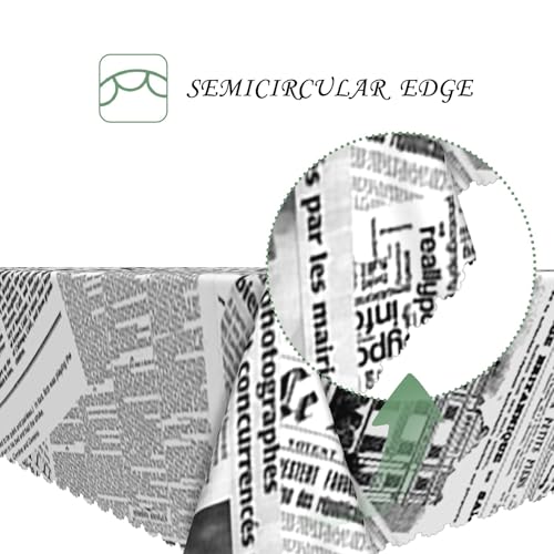 52x70 Inch Retro Newspaper Rectangle Tablecloth Black and White Old Butterfly Journal Newsprint Table Cloth Washable Table Cover for Home School Bookstore Coffee Shop News Theme Party Decor - color: Color 3, size: 70" x 52" (Rectangular)