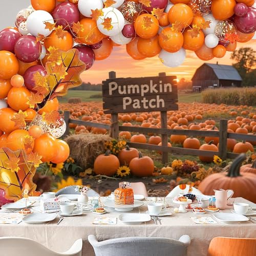 10x10ft Fall Pumpkin Patch Backdrop Rural Autumn Harvest Backdrops for Photography Pumpkins Farm Barn Thanksgiving Party Decorations Background for Outside Studio Photo Booth Props - color: Orange, size: 10x10ft