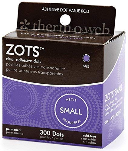 Thermoweb Zots Clear Adhesive Dots, Small, 3/16-Inch-by-1/64-Inch Thick, 300-Pack - size: Small
