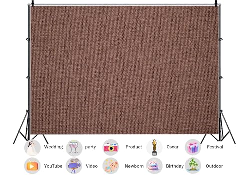 Warm Brown Solid Color Backdrop Natural Woven Texture Background Earthy Rustic Style Party Decorations Neutral Tone Portrait Photo Studio Props 4X4ft Fabric - size: 4X4ft