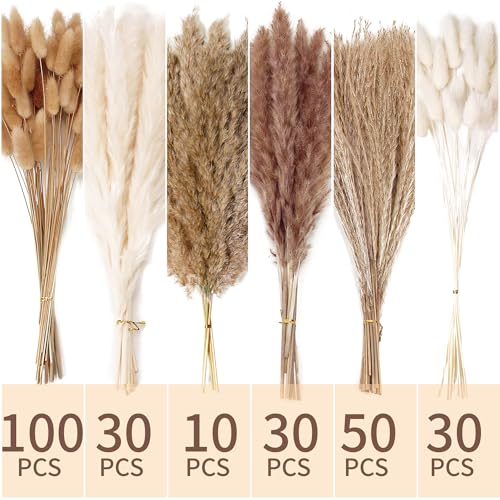 240 PCS Dried Flower Bouquet – Pampas Grass, Floral Decor for Home, Wedding, and Boho Style | Perfect for Vases, Fall, Spring, Summer, and Winter Arrangements - size: 240pcs