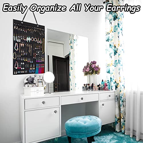 Caffox Hanging Earring Holder, Large Earring Organizer with 20Pcs Extra Hooks for Earrings, Necklaces, Bracelets, Jewelry and Sunglasses, Wall Earring Display for Home, Holds Up To 300 Pairs - style: Earrings Holder