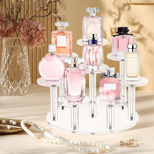Jusalpha Acrylic Display Stand, 8 Tier Round, Clear Organizer for Jewelry, Funko POP Figures, Perfume, Cupcake, Countertop Decoration (8 Tier) - size: 8 Tier
