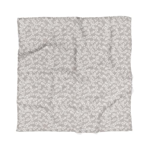 Mini Wander Swaddles for Newborns Muslin Swaddle Blankets - Breathable Soft Gender Neutral Receiving Blanket Baby Essentials | 47 x 47 Cotton - Leafy Sprig (Gray) - color: Leafy Sprig (Gray)
