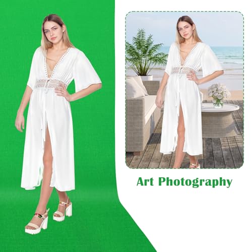 Green Screen Backdrop 10x20 Ft Photography Greenscreen Non-Reflective Fabric Sheet Wrinkle Resistance Photo Background Backdrops for Photoshoot Studio Shooting Props