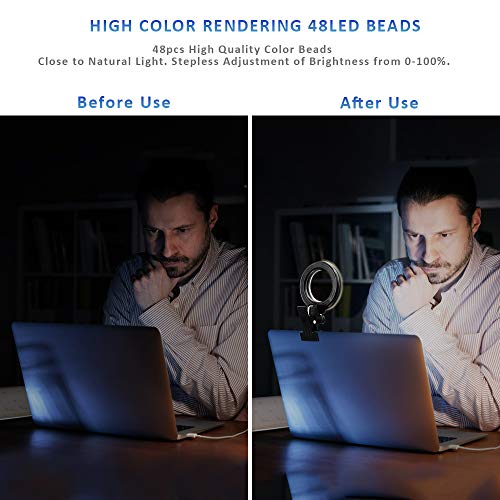 Cyezcor Video Conference Lighting Kit, Ring Light for Monitor Clip On,for Remote Working, Distance Learning,Zoom Call, Self Broadcasting and Live Streaming, Computer Laptop Video Conferencing - size: 5 Inch