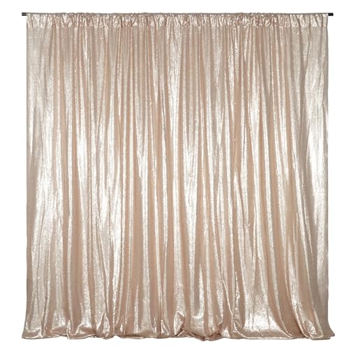 Poise3EHome 8FT x 10FT Sequin Photography Backdrop Curtain for Party Decoration, Champagne - color: Champagne, size: 8 x 10ft