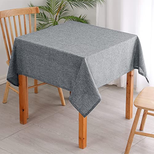 Hiasan Faux Linen Square Tablecloth - Wrinkle and Stain Resistant Washable Table Cloth for Kitchen Dining Room Holiday Table Cover for Party Dinner, Grey, 30 x 30 Inch - color: Grey, size: 30" x 30" (Square)