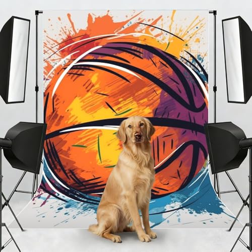 Basketball Colorful Sketch Enjoyment Backdrop Background for Photography 5x7ft Photobooth Professional Photo Backdrop Curtains Video Photography Studio Photo Backgrounds Banner BoothScreen Parties - color: Basketball Colorful Sketch Enjoyment