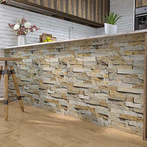 VaryPaper 3D Brick Wallpaper Peel and Stick Stone Wallpaper Self Adhesive Removable Faux Brick Wall Paper Waterproof Brick Contact Paper for Walls Bedroom Kitchen Backsplash Fireplace 15.7''x78.7'' - color: Slate Brick, size: 15.7" x 78.7"