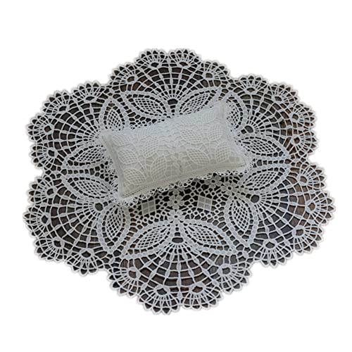 Coberllus Newborn Photography Props Posing Pillow & Hollow Out Lace Round Rug Backdrop Blanket Baby Photo Prop Photo Shoot