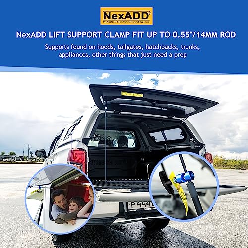 4 PCS Car Hood Prop Struts Clamp, Hood Strut Clamp,Universal Car Lift Support Retaining Clip, Hood Lift Support Clip for Car, Automotive Tools for Tailgate Hatch Car Trunk (Blue) - color: Blue, size: M12