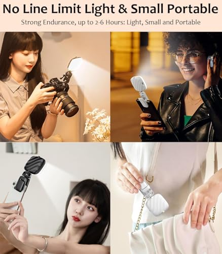 LED Video Light for Camera & Phone – Clip On Rechargeable Laptop Light with 100 LEDs, Dimmable 2500K–6000K, USB-C Selfie Light for Zoom Meetings, Streaming, YouTube & Photography - color: LED_Black-